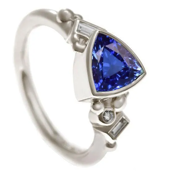 Gemstone Trillion Bezel Set Blue Sapphire Ring 2 Carats Baguette Natural Earth Mined Diamonds HarryChadEntcom Rings Gemstone Trillion Bezel Set Blue Sapphire Ring 2 Carats Baguette Natural Earth Mined Diamonds HarryChadEntcom Rings