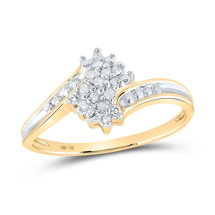 GND Rings GND 10kt Twotone Gold Womens Round Diamond Cluster Ring 110 Cttw