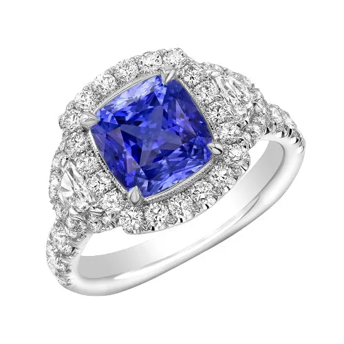 Halo Ring Half Moon Round Natural Earth Mined Diamond Sapphire Gemstone Jewelry 4 Carats HarryChadEntcom Rings Halo Ring Half Moon Round Natural Earth Mined Diamond Sapphire Gemstone Jewelry 4 Carats HarryChadEntcom Rings