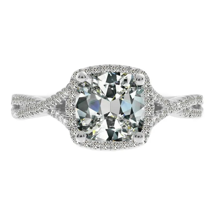 HarryChadEntcom 7 Carats Big Cushion Old Cut Halo Mined Diamond Wedding Ring Split Shank Rings HarryChadEntcom 7 Carats Big Cushion Old Cut Halo Mined Diamond Wedding Ring Split Shank Rings