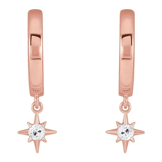 HarryChadEntcom Earrings Hoop Genuine Natural Earth Mined Diamond Earrings 1 Carat Old Miner Twinkling Star Style Rose Gold HarryChadEntcom Earrings Hoop Genuine Natural Earth Mined Diamond Earrings 1 Carat Old Miner Twinkling Star Style Rose Gold