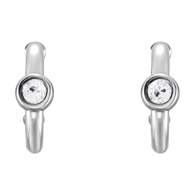 HarryChadEntcom Earrings Open Hoop Earrings Old European Natural Earth Mined Diamonds Bezel Set 2 Carats