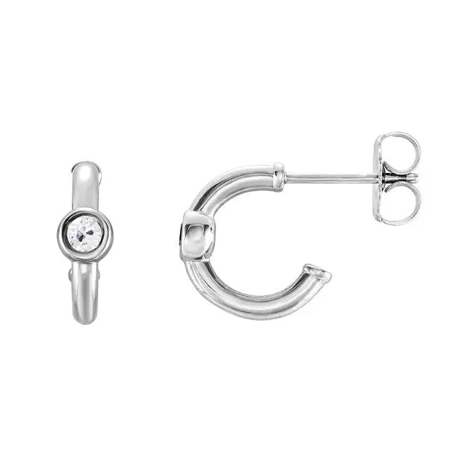 HarryChadEntcom Earrings Open Hoop Earrings Old European Natural Earth Mined Diamonds Bezel Set 2 Carats
