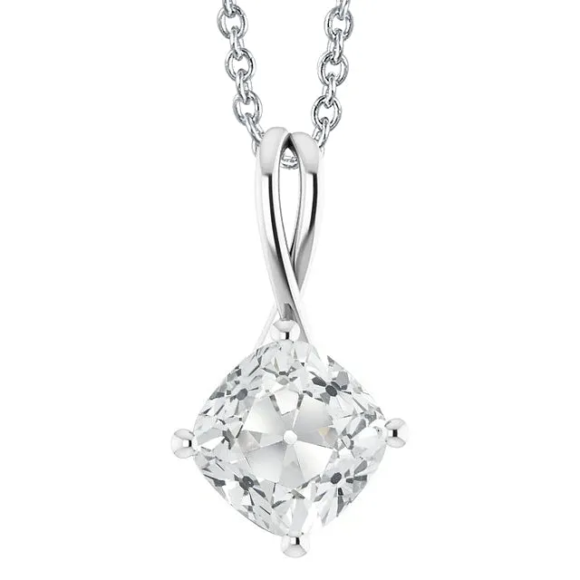 HarryChadEntcom Necklaces Cushion Old Miner Solitaire Natural Earth Mined Diamond Pendant 5 Carats Slide Chain HarryChadEntcom Necklaces Cushion Old Miner Solitaire Natural Earth Mined Diamond Pendant 5 Carats Slide Chain