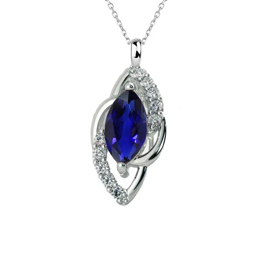 HarryChadEntcom Necklaces Marquise Ceylon Sapphire Natural Earth Mined Diamond Pendant Necklace Gold 175 Carats HarryChadEntcom Necklaces Marquise Ceylon Sapphire Natural Earth Mined Diamond Pendant Necklace Gold 175 Carats