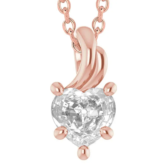 HarryChadEntcom Necklaces Old European Heart Natural Earth Mined Diamond Pendant 5 Carats Rose Gold 14K Prong Set HarryChadEntcom Necklaces Old European Heart Natural Earth Mined Diamond Pendant 5 Carats Rose Gold 14K Prong Set