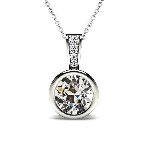 HarryChadEntcom Necklaces Round Cut Real Diamond Pendant 150 Ct Old Miner Ladies Jewelry HarryChadEntcom Necklaces Round Cut Real Diamond Pendant 150 Ct Old Miner Ladies Jewelry