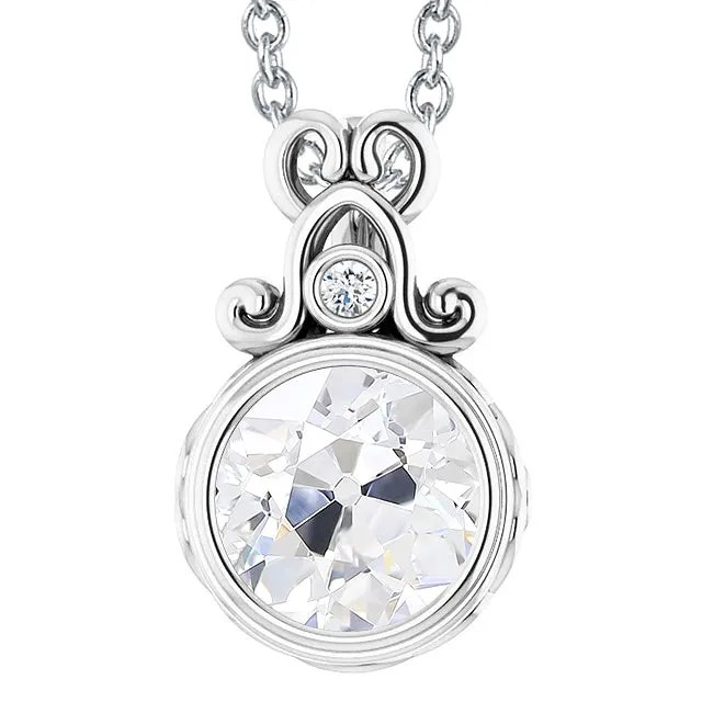 HarryChadEntcom Necklaces Round Real Natural Earth Mined Diamond Pendant Bezel Set Old Miner 4 Carats White Gold 14K HarryChadEntcom Necklaces Round Real Natural Earth Mined Diamond Pendant Bezel Set Old Miner 4 Carats White Gold 14K