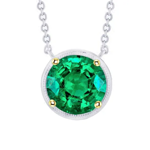 HarryChadEntcom Necklaces Solitaire Ladies Pendant Simple Green Emerald Necklace HarryChadEntcom Necklaces Solitaire Ladies Pendant Simple Green Emerald Necklace