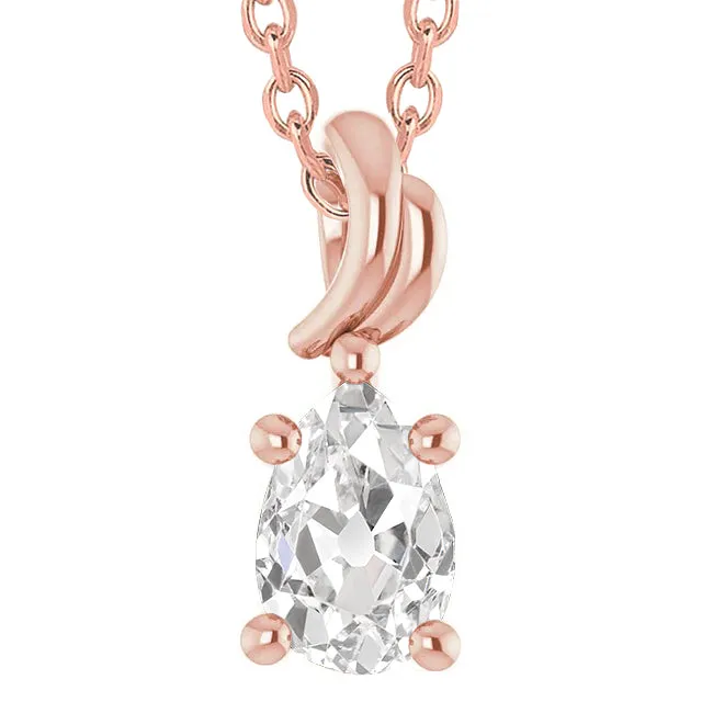 HarryChadEntcom Necklaces Womens Solitaire Natural Earth Mined Diamond Pendant Pear Old Miner 3 Carats Rose Gold HarryChadEntcom Necklaces Womens Solitaire Natural Earth Mined Diamond Pendant Pear Old Miner 3 Carats Rose Gold