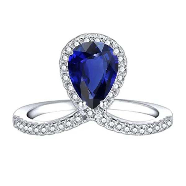 HarryChadEntcom Pear Halo Natural Earth Mined Diamond Ring Enhancer Blue Sapphire 350 Carats Rings HarryChadEntcom Pear Halo Natural Earth Mined Diamond Ring Enhancer Blue Sapphire 350 Carats Rings