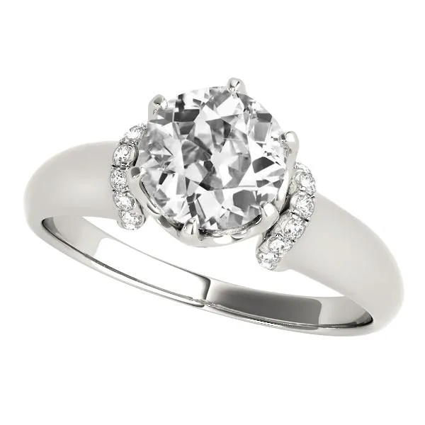 HarryChadEntcom Rings 14K Gold Anniversary Ring Round Old Mine Cut Genuine Natural Earth Mined Diamond 4 Carats HarryChadEntcom Rings 14K Gold Anniversary Ring Round Old Mine Cut Genuine Natural Earth Mined Diamond 4 Carats