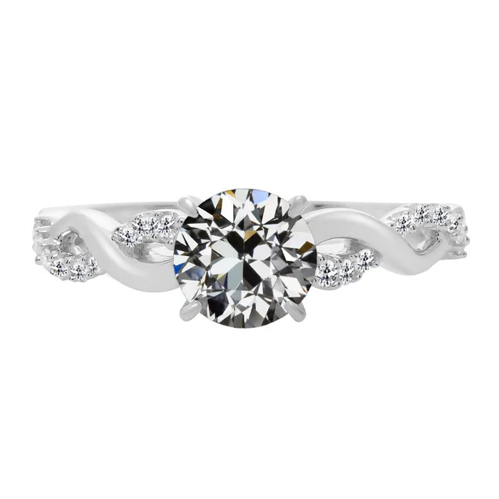 HarryChadEntcom Rings 250 Carats Old European Mined Diamond Engagement Ring Infinity Shank HarryChadEntcom Rings 250 Carats Old European Mined Diamond Engagement Ring Infinity Shank