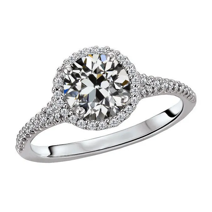 HarryChadEntcom Rings 350 Carats Old Mine Cut Natural Diamond Halo Wedding Ring Jewelry HarryChadEntcom Rings 350 Carats Old Mine Cut Natural Diamond Halo Wedding Ring Jewelry