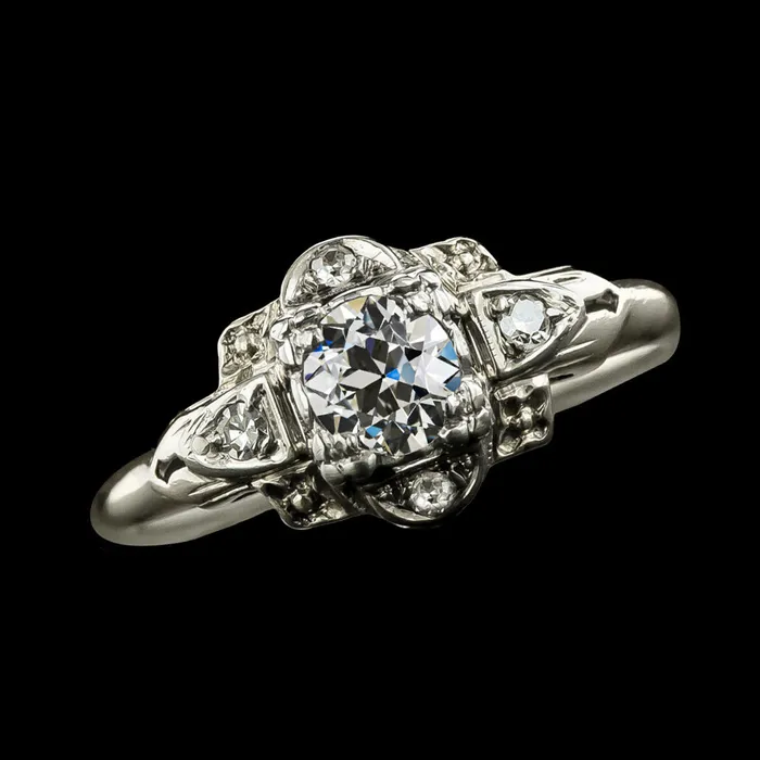 HarryChadEntcom Rings 5 Stone Round Natural Earth Mined Diamond Old European Wedding Ring 225 Carats