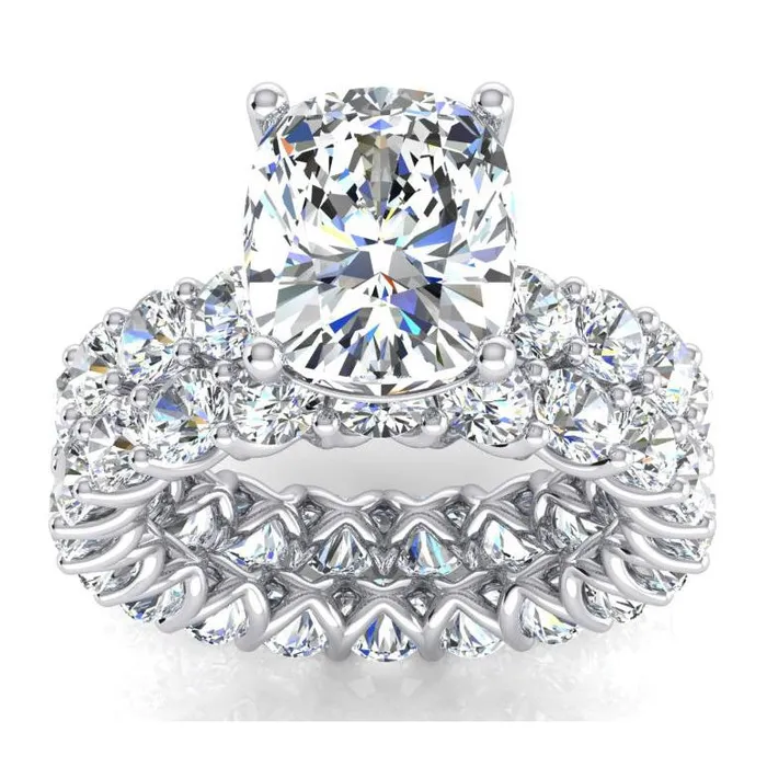 HarryChadEntcom Rings Big Cushion Natural Earth Mined Diamond Engagement Ring Set 1250 Carats HarryChadEntcom Rings Big Cushion Natural Earth Mined Diamond Engagement Ring Set 1250 Carats