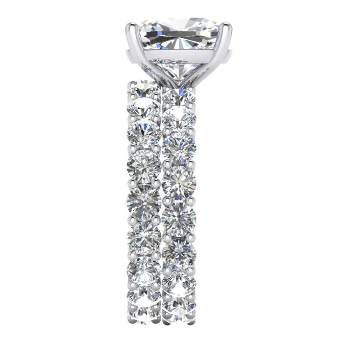 HarryChadEntcom Rings Big Cushion Natural Earth Mined Diamond Engagement Ring Set 1250 Carats HarryChadEntcom Rings Big Cushion Natural Earth Mined Diamond Engagement Ring Set 1250 Carats