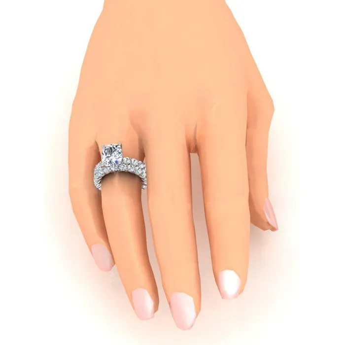 HarryChadEntcom Rings Big Cushion Natural Earth Mined Diamond Engagement Ring Set 1250 Carats HarryChadEntcom Rings Big Cushion Natural Earth Mined Diamond Engagement Ring Set 1250 Carats