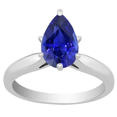 HarryChadEntcom Rings Blue Sapphire Solitaire Ring 2 Carats 4 Prong White Gold 14K Jewelry HarryChadEntcom Rings Blue Sapphire Solitaire Ring 2 Carats 4 Prong White Gold 14K Jewelry