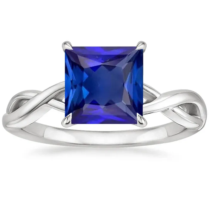 HarryChadEntcom Rings Blue Sapphire Solitaire Ring Princess Cut White Gold 14K 5 Carats HarryChadEntcom Rings Blue Sapphire Solitaire Ring Princess Cut White Gold 14K 5 Carats