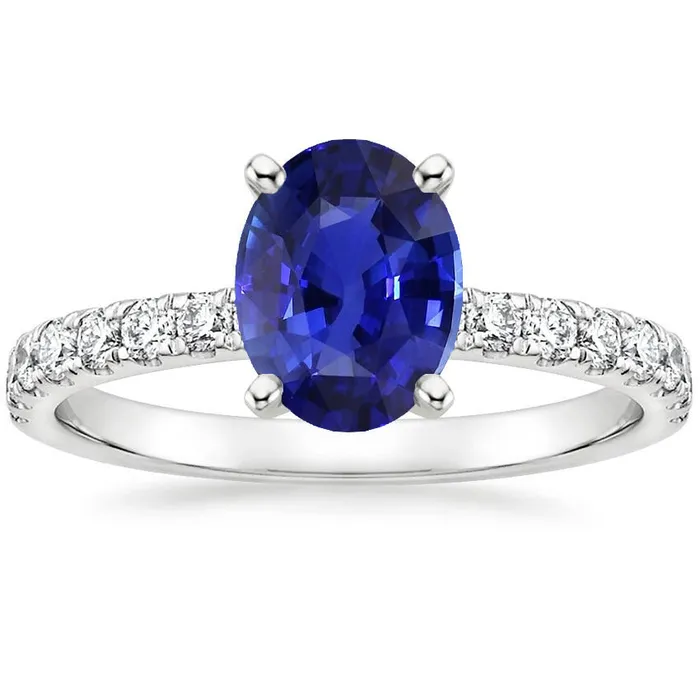 HarryChadEntcom Rings Engagement Ring Oval Sri Lankan Sapphire Natural Earth Mined Diamond Accents 425 Carats HarryChadEntcom Rings Engagement Ring Oval Sri Lankan Sapphire Natural Earth Mined Diamond Accents 425 Carats
