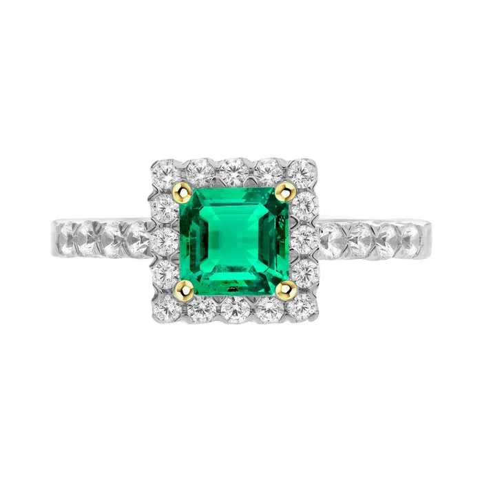 HarryChadEntcom Rings Gemstone Engagement Ring Halo Green Emerald Sparkling Diamonds HarryChadEntcom Rings Gemstone Engagement Ring Halo Green Emerald Sparkling Diamonds