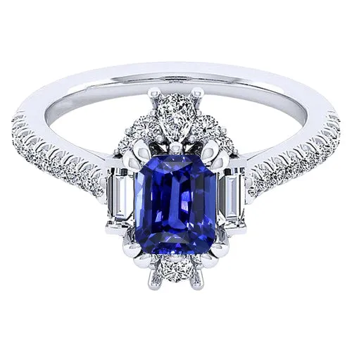HarryChadEntcom Rings Gemstone Ring Emerald Sapphire Baguette Pave Set Natural Earth Mined Diamond 350 Carats