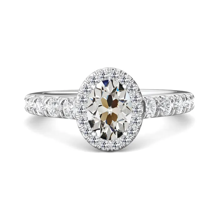 HarryChadEntcom Rings Gold Halo Ring Oval Old Mine Cut Natural Earth Mined Diamond Jewelry 650 Carats HarryChadEntcom Rings Gold Halo Ring Oval Old Mine Cut Natural Earth Mined Diamond Jewelry 650 Carats