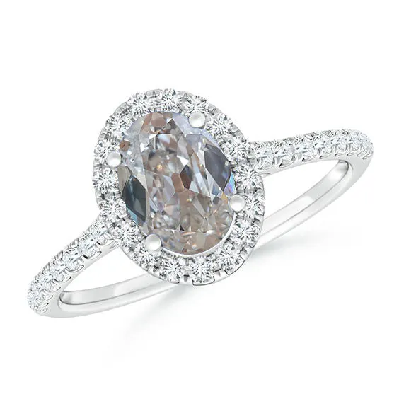 HarryChadEntcom Rings Halo Oval Old Cut Natural Earth Mined Diamond Ring 3 Carats With Sparkling Accents HarryChadEntcom Rings Halo Oval Old Cut Natural Earth Mined Diamond Ring 3 Carats With Sparkling Accents
