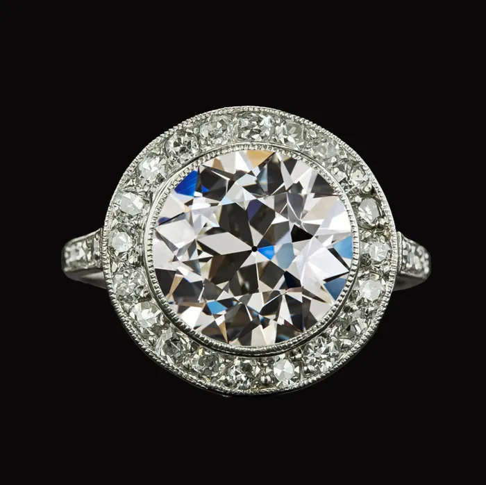 HarryChadEntcom Rings Halo Round Old Mine Cut Big Lab Grown Diamond Ring Bezel Set 9 Carats Jewelry HarryChadEntcom Rings Halo Round Old Mine Cut Big Lab Grown Diamond Ring Bezel Set 9 Carats Jewelry