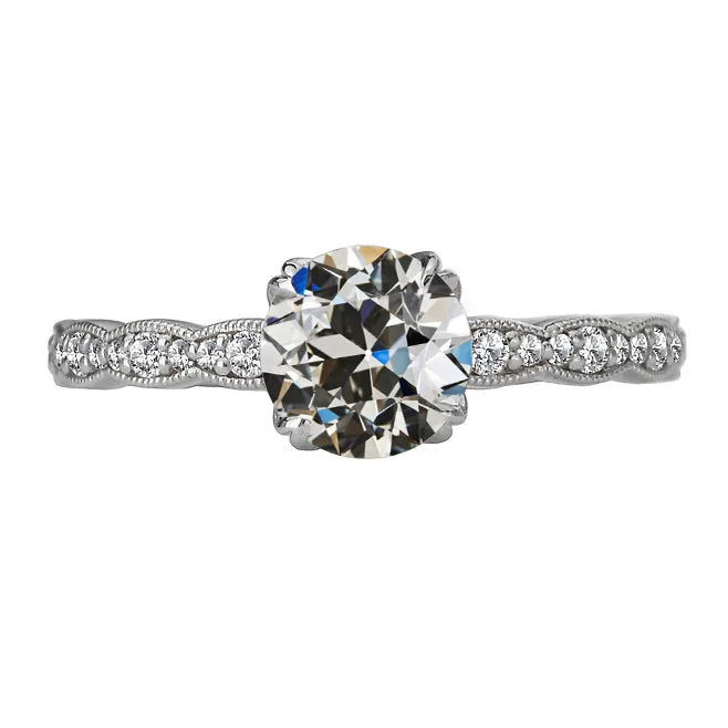 HarryChadEntcom Rings Old Miner Round Genuine Natural Earth Mined Diamond Ring 14K Gold Jewelry 450 Carats Milgrain HarryChadEntcom Rings Old Miner Round Genuine Natural Earth Mined Diamond Ring 14K Gold Jewelry 450 Carats Milgrain