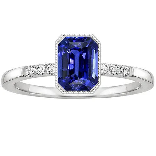 HarryChadEntcom Rings Radiant Cut Bezel Set Ring Ceylon Sapphire Natural Earth Mined Diamond 350 Carats HarryChadEntcom Rings Radiant Cut Bezel Set Ring Ceylon Sapphire Natural Earth Mined Diamond 350 Carats