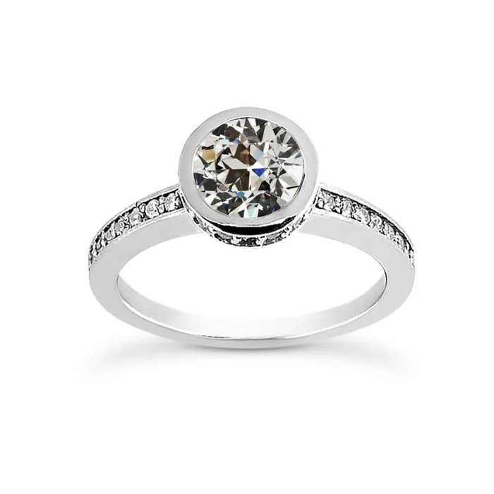HarryChadEntcom Rings Round Old Cut Natural Earth Mined Diamond Engagement Ring Bezel Set Gold 250 Carats HarryChadEntcom Rings Round Old Cut Natural Earth Mined Diamond Engagement Ring Bezel Set Gold 250 Carats