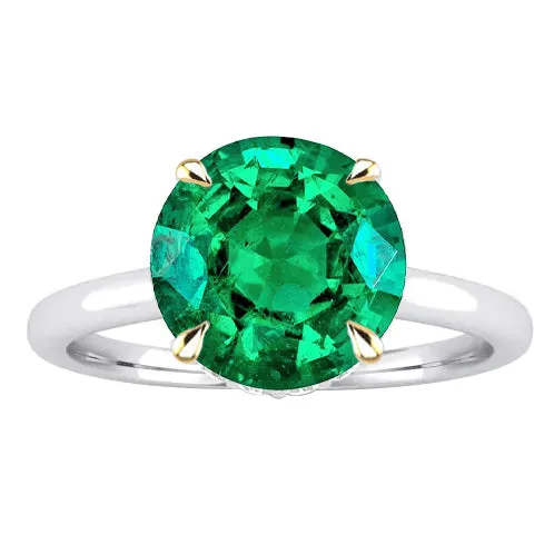 HarryChadEntcom Rings Round Shape Green Emerald Birthstone Ring