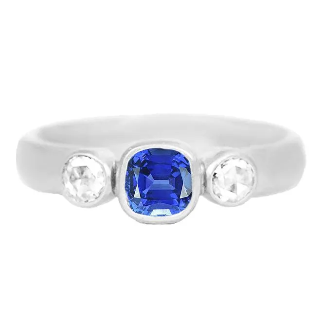 HarryChadEntcom Rings Sapphire Anniversary Ring Bezel Set Round Natural Earth Mined Diamonds HarryChadEntcom Rings Sapphire Anniversary Ring Bezel Set Round Natural Earth Mined Diamonds
