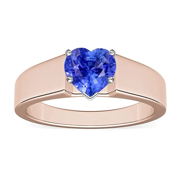 HarryChadEntcom Rings Solitaire Heart Sapphire Ring 150 Carats Two Tone Gold Thick Shank HarryChadEntcom Rings Solitaire Heart Sapphire Ring 150 Carats Two Tone Gold Thick Shank