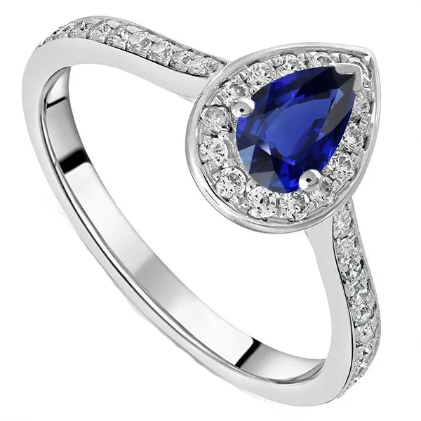 HarryChadEntcom Rings White Gold Halo Ceylon Sapphire Ring Natural Earth Mined Diamond Jewelry Accented 4 Carats HarryChadEntcom Rings White Gold Halo Ceylon Sapphire Ring Natural Earth Mined Diamond Jewelry Accented 4 Carats