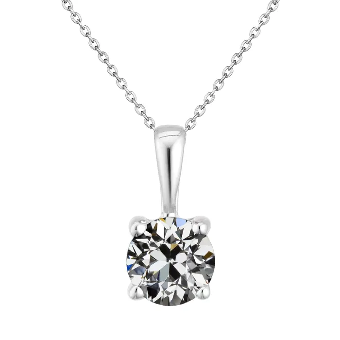 HarryChadEntcom Solitaire Natural Diamond Pendant 2 Ct Old Miner 14K White Gold Necklaces HarryChadEntcom Solitaire Natural Diamond Pendant 2 Ct Old Miner 14K White Gold Necklaces