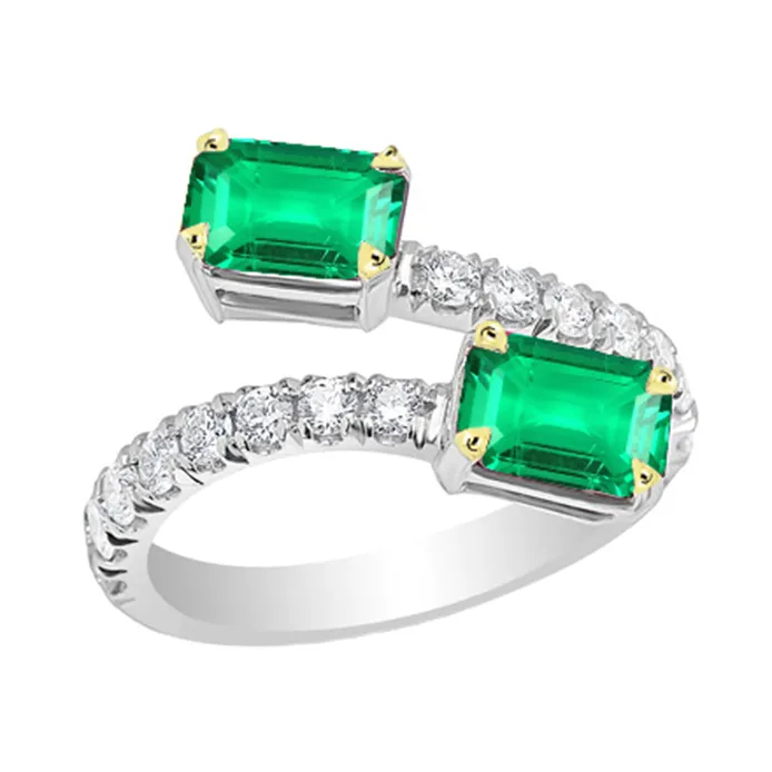HarryChadEntcom Toi Et Moi Green Emerald Ring Statement Jewelry Rings HarryChadEntcom Toi Et Moi Green Emerald Ring Statement Jewelry Rings