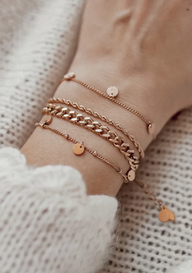 Hey Happiness Chunky Curb Chain Bracelet Rose Gold Bracelets Hey Happiness Chunky Curb Chain Bracelet Rose Gold Bracelets