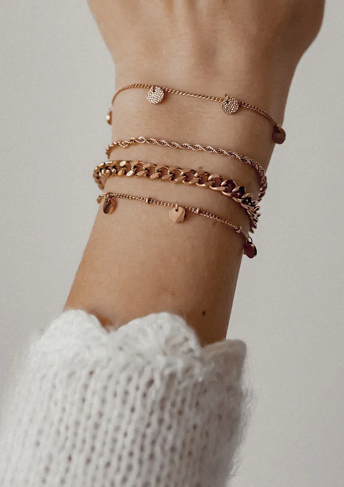 Hey Happiness Chunky Curb Chain Bracelet Rose Gold Bracelets Hey Happiness Chunky Curb Chain Bracelet Rose Gold Bracelets