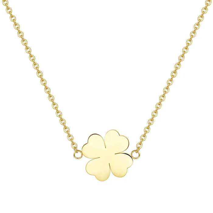 Hey Happiness Necklaces Four Leaf Clover Necklace Gold