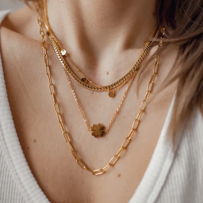 Hey Happiness Necklaces Four Leaf Clover Necklace Gold Hey Happiness Necklaces Four Leaf Clover Necklace Gold