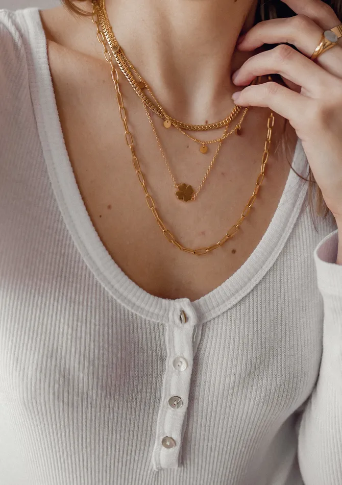Hey Happiness Necklaces Four Leaf Clover Necklace Gold Hey Happiness Necklaces Four Leaf Clover Necklace Gold