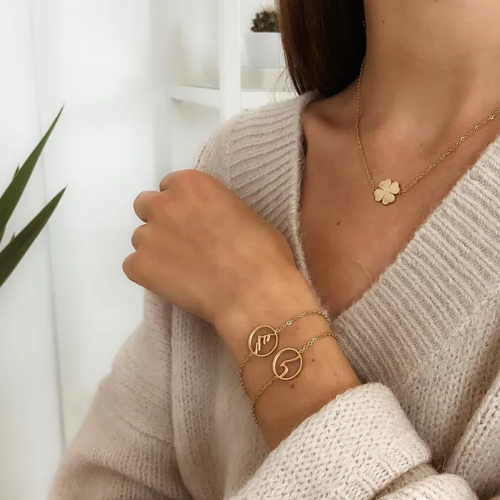Hey Happiness Necklaces Four Leaf Clover Necklace Gold Hey Happiness Necklaces Four Leaf Clover Necklace Gold