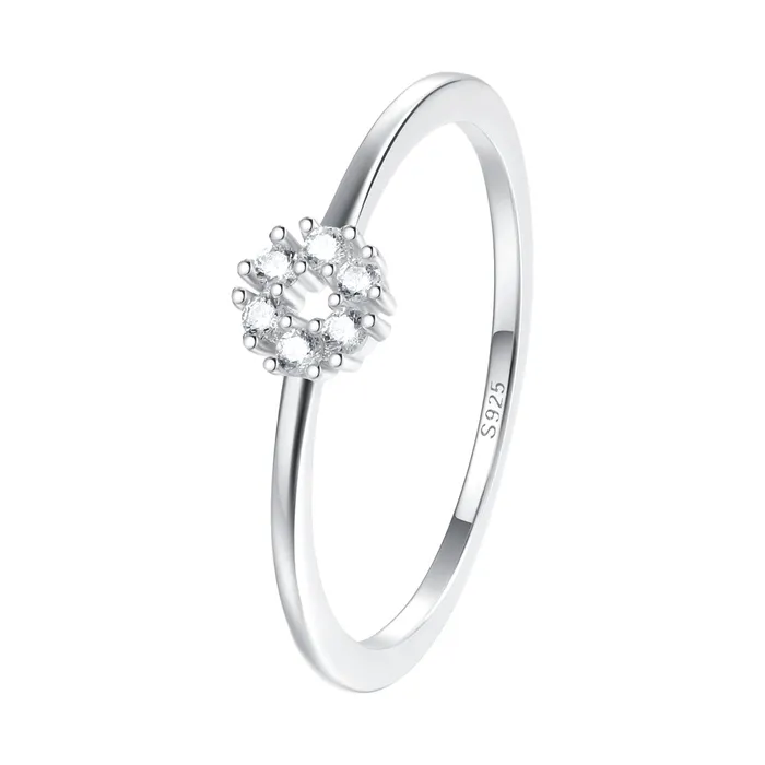 Hey Happiness Rings Glitter Circle Ring Sterling Silver
