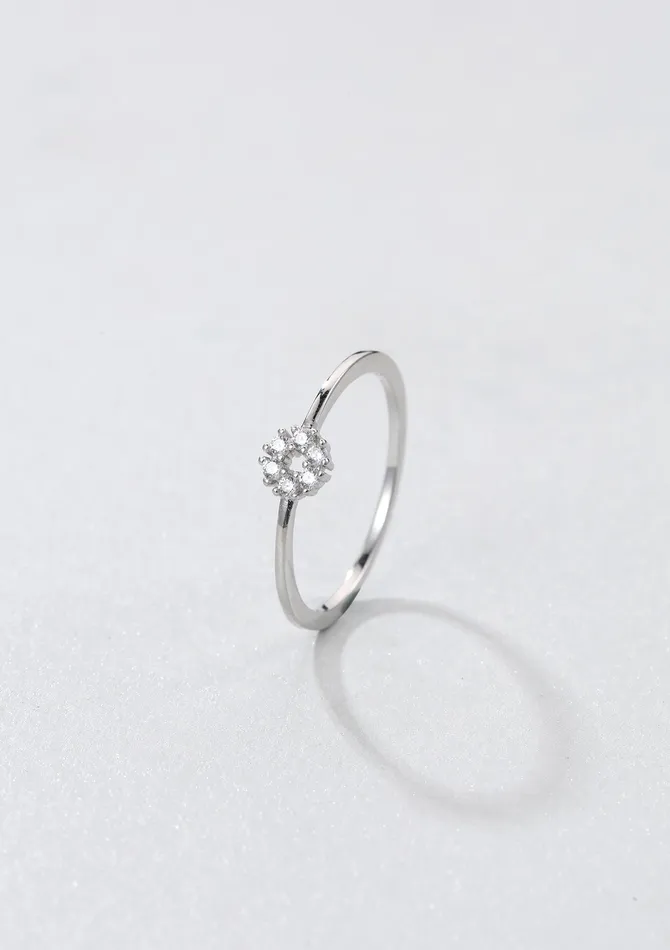 Hey Happiness Rings Glitter Circle Ring Sterling Silver Hey Happiness Rings Glitter Circle Ring Sterling Silver