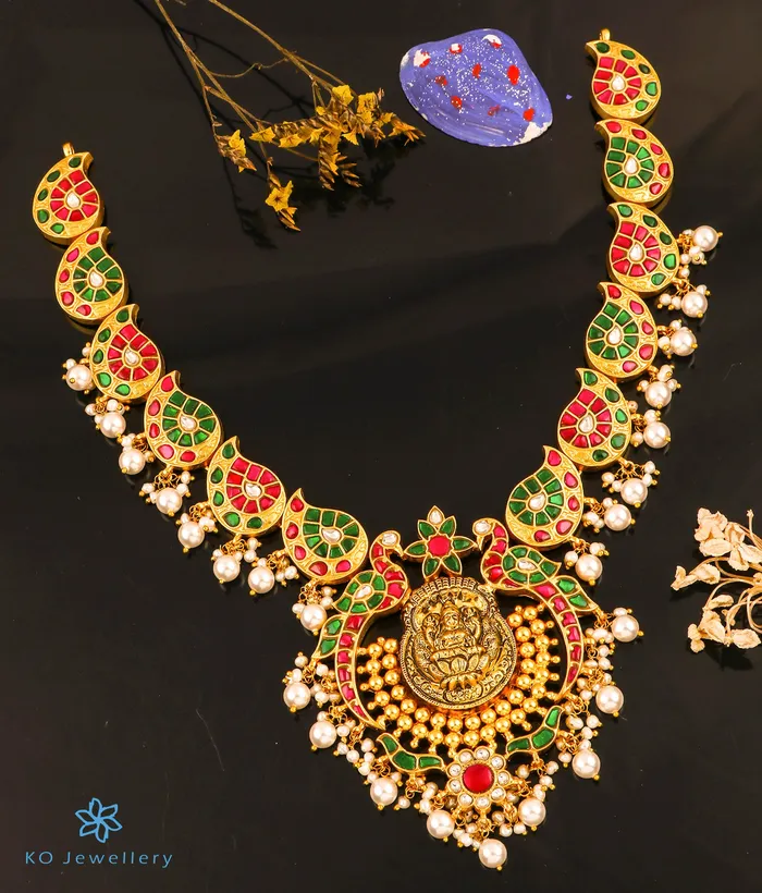 Kundan Necklaces The Taruni Silver Lakshmi Jadau Necklace