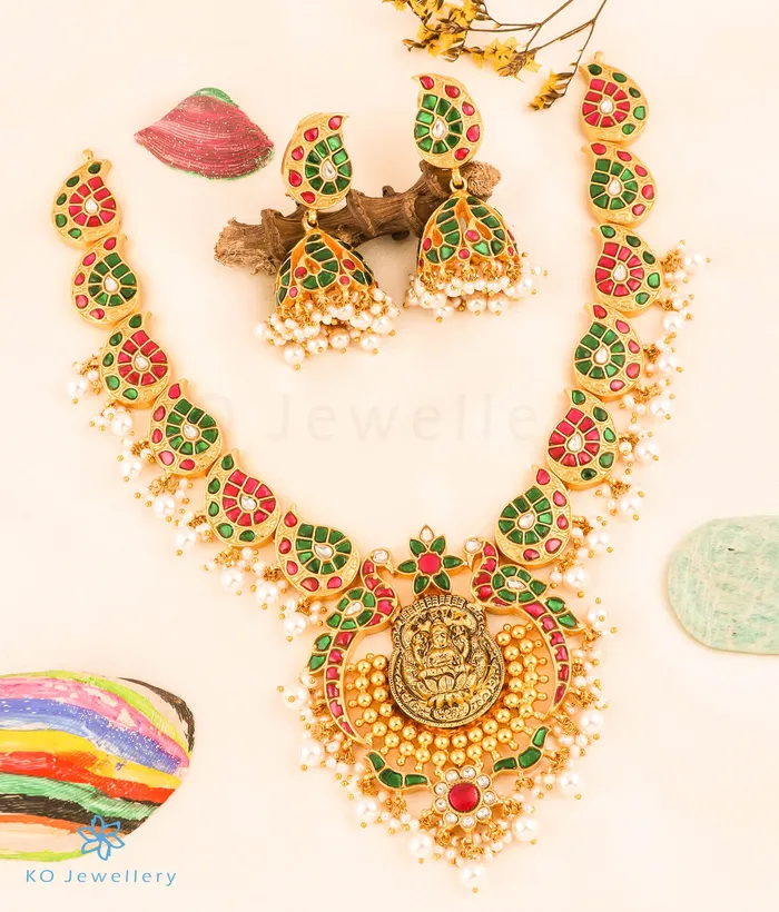Kundan Necklaces The Taruni Silver Lakshmi Jadau Necklace
