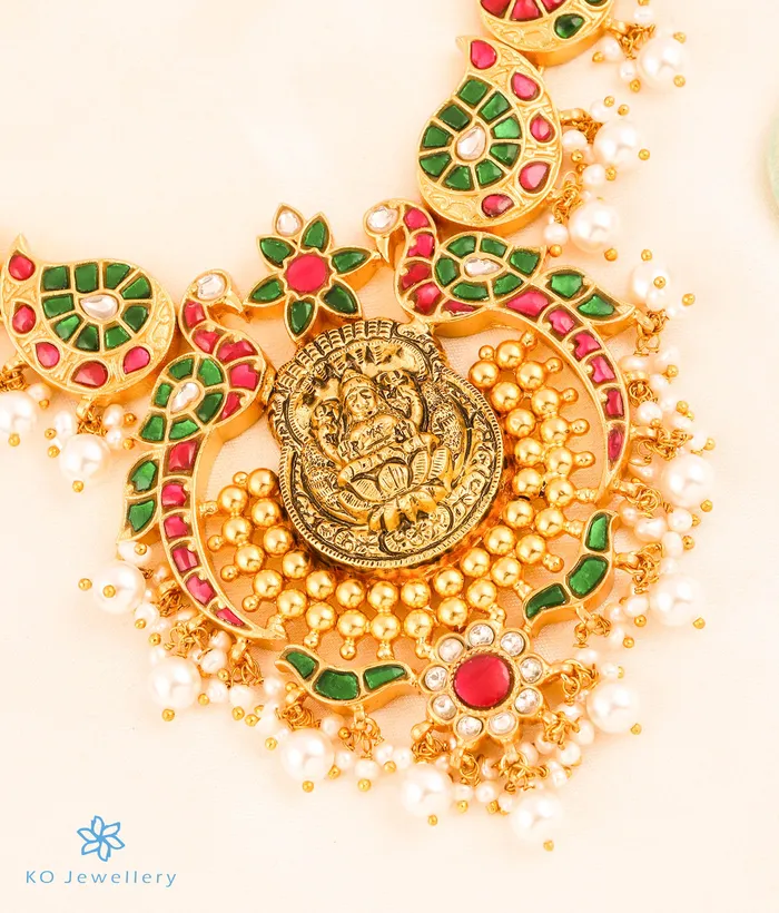 Kundan Necklaces The Taruni Silver Lakshmi Jadau Necklace